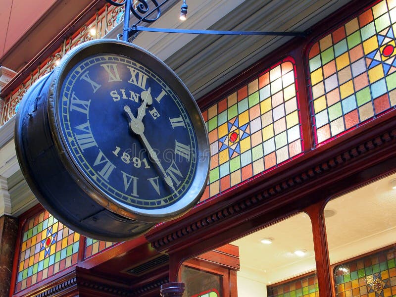 Antique Clock in Shopping Arcade Stock Photo Image of clock, faced