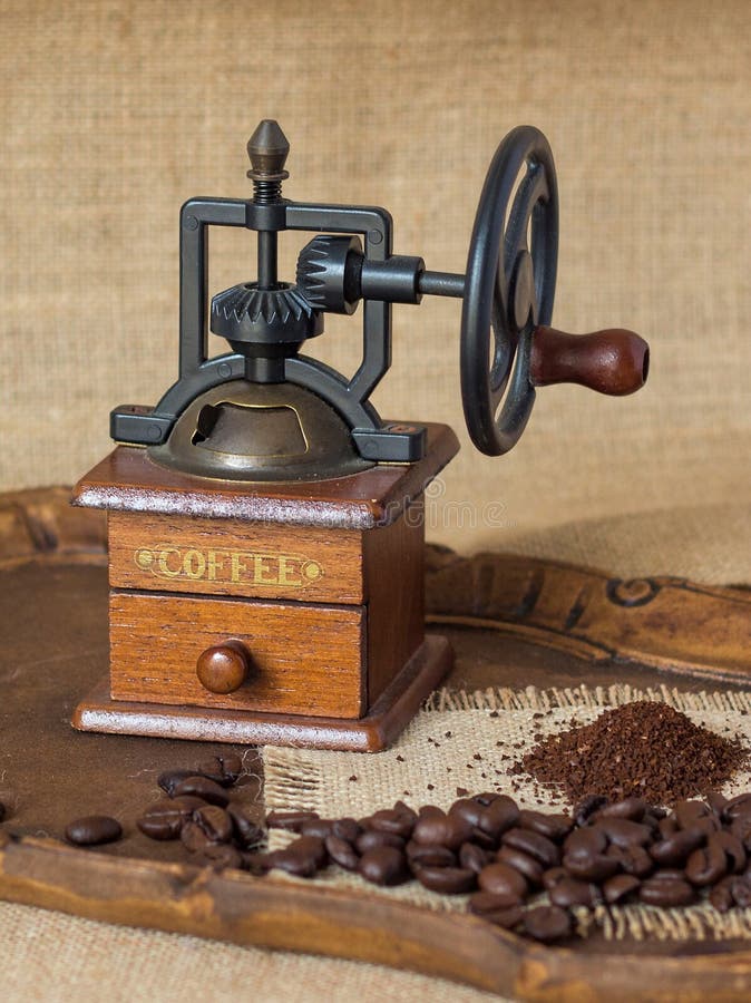 Antique Spanish Coffee Grinder Stock Photo Image of paint, metal 5972932