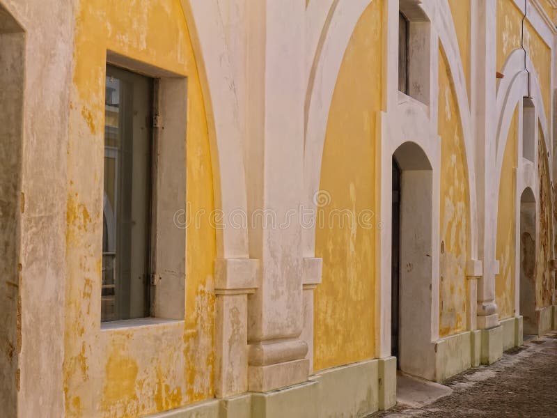 Antique colorful wall in old Fort