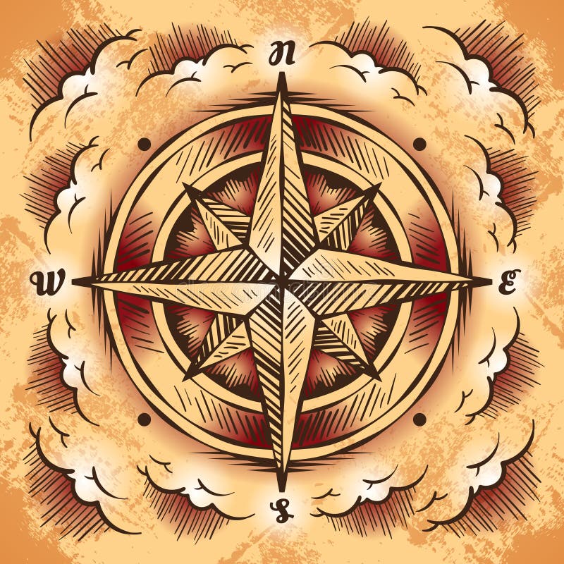 Antique compass rose