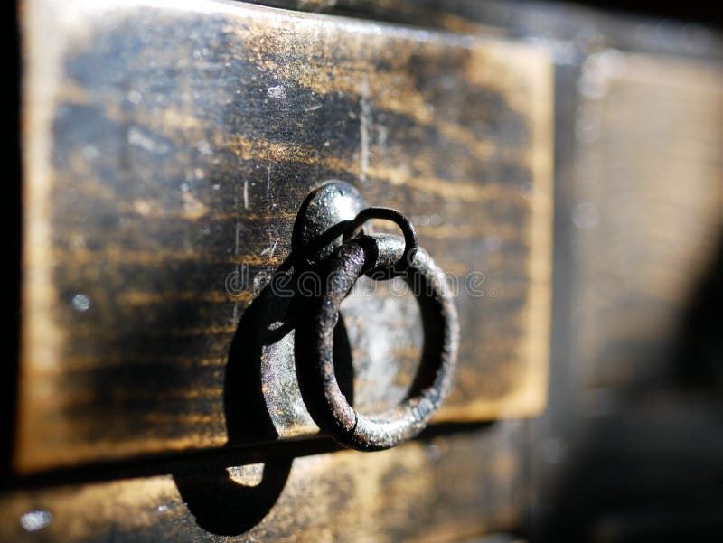 Antique Drawer and Pull Ring Stock Image Image of iron, mystery