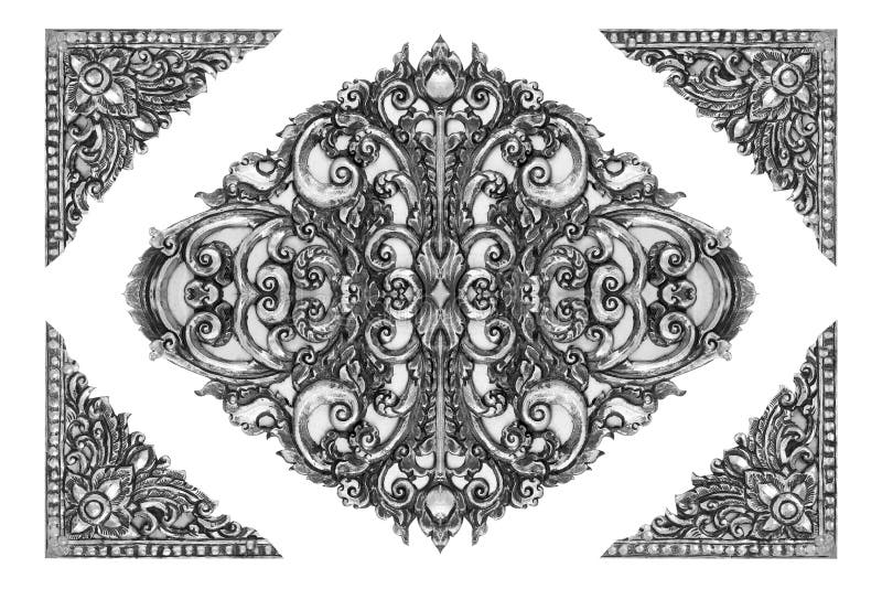 Antique engraved silver background stock photo