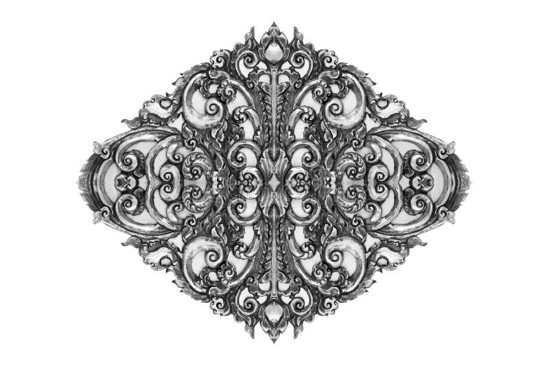 Antique engraved silver background stock photo