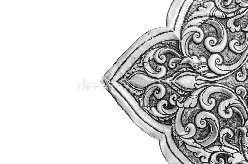 Antique engraved silver, may be used as decoration thailand for royalty free stock image
