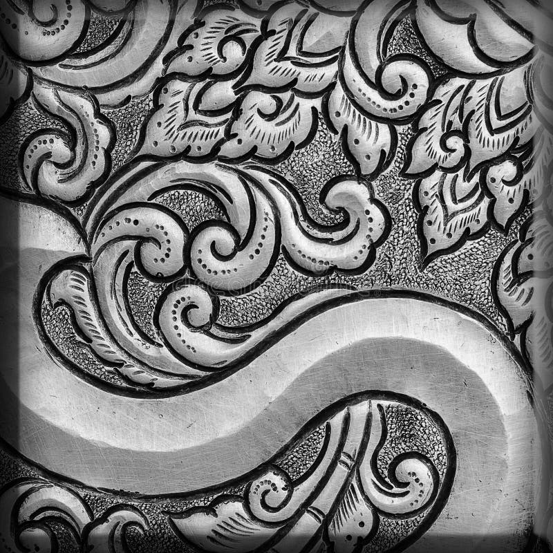 Antique engraved silver, may be used as decoration thailand for royalty free stock photos