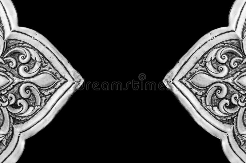Antique engraved silver, may be used as decoration thailand for stock images