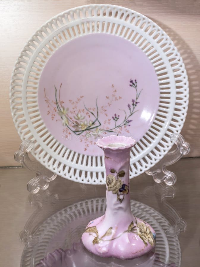 Antique Flower Vase, 19th Century Stock Image Image of paint