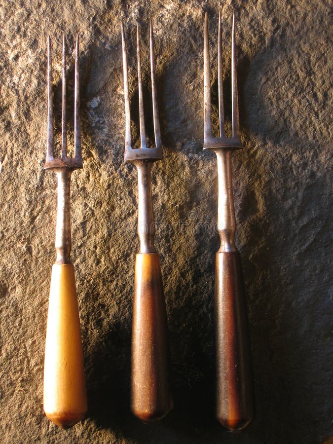 Antique Forks stock image. Image of trident, fork, light 1359899