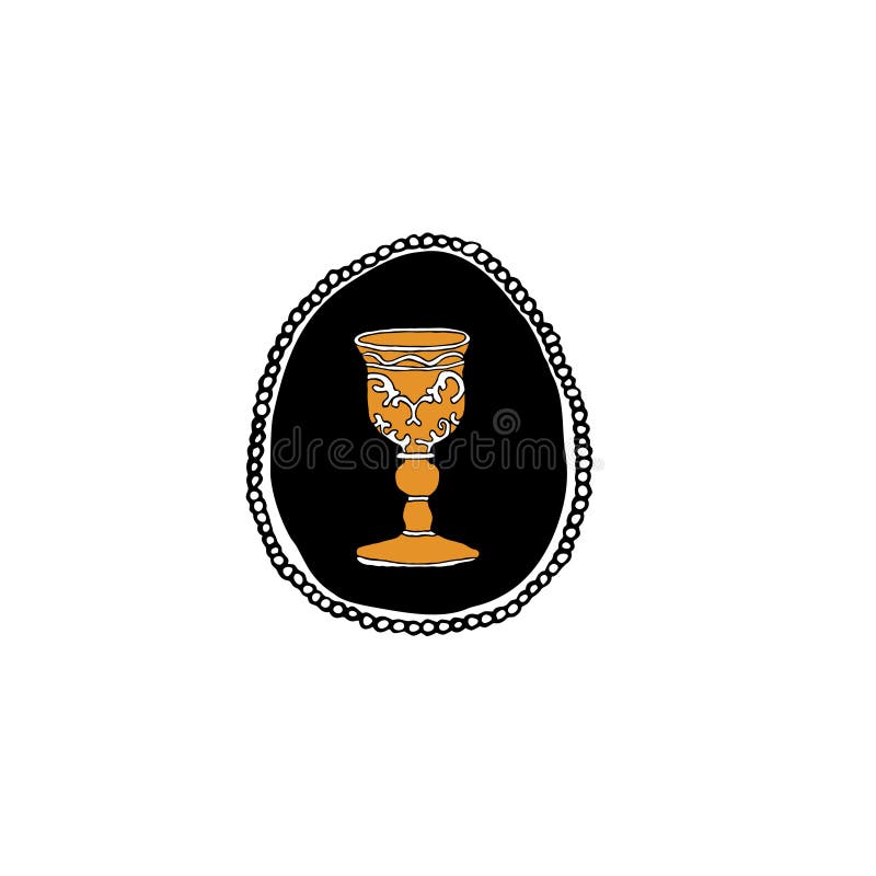 Antique goblet. Medieval cup from ancient times drawing vector illustration Antique goblet. Medieval cup from ancient times drawing vector illustration