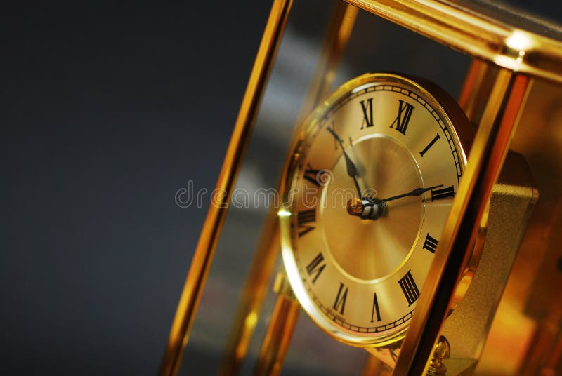 Antique gold clock stock photo. Image of tick, number 7530880