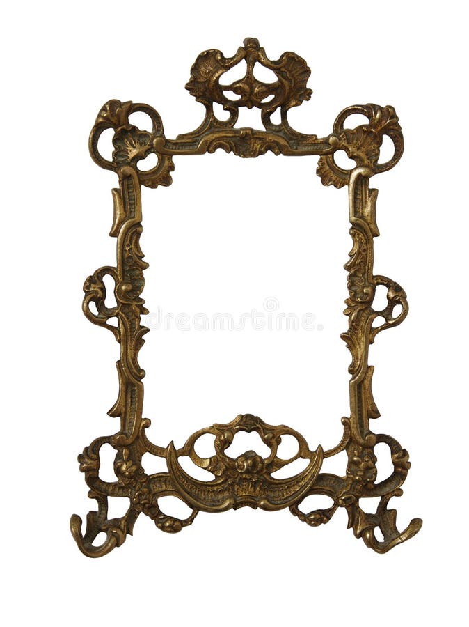 Antique golden frame isolated on white background with clipping path.European art stock images Antique golden frame isolated on white background with clipping path.European art stock images