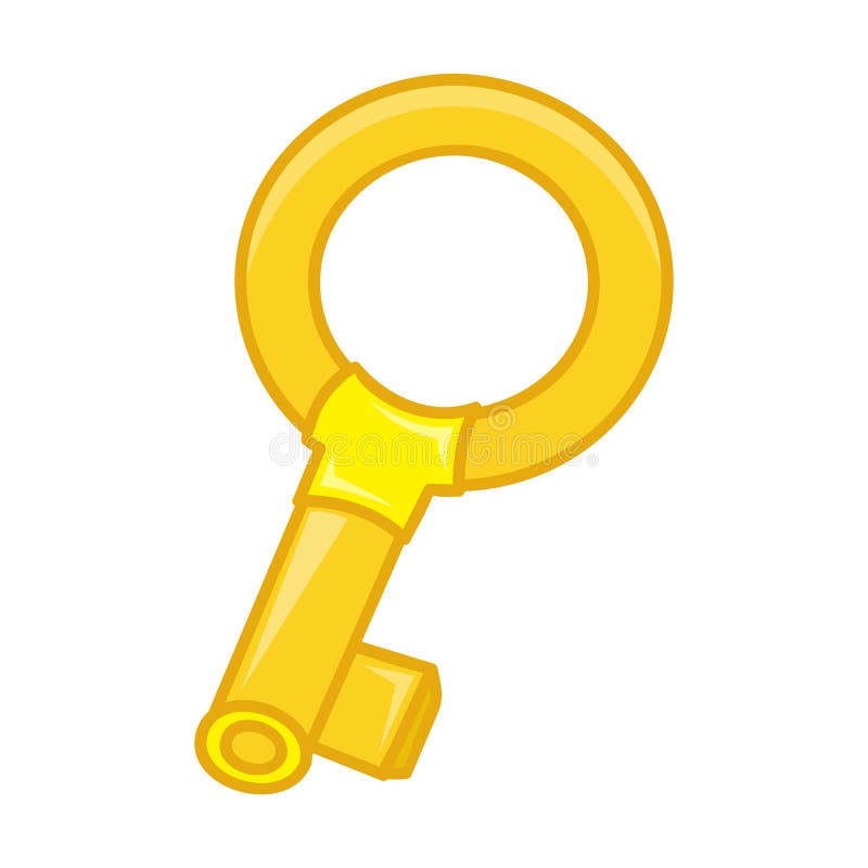 Antique golden key vector illustration