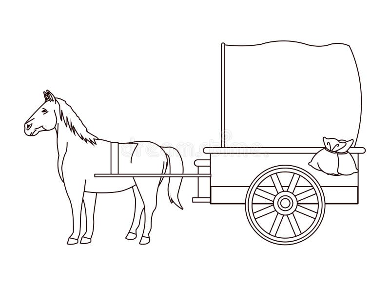 Antique Horse Carriage Animal Tractor in Black and White Stock Vector - Illustration of fairytale, cart: 156504890 Antique Horse Carriage Animal Tractor in Black and White Stock Vector - Illustration of fairytale, cart: 156504890
