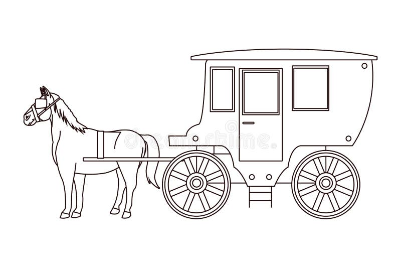 Antique Horse Carriage Animal Tractor in Black and White Stock Vector - Illustration of elegance, tourism: 156513376 Antique Horse Carriage Animal Tractor in Black and White Stock Vector - Illustration of elegance, tourism: 156513376