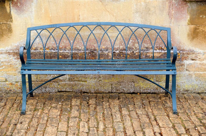 Antique iron bench royalty free stock photos
