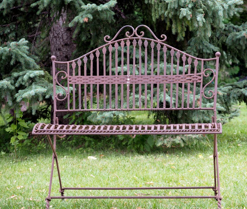 Antique Iron Bench stock image. Image of seat, yard, summer 78579845