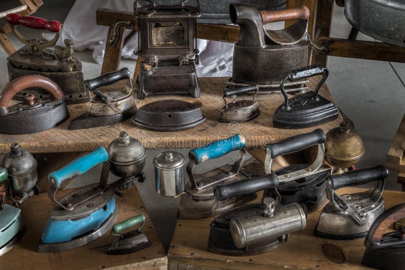 Antique Iron Display - Steam and Iron royalty free stock images