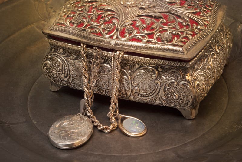 Download Antique jewelry box stock photo. Image of gift, plant - 39502382