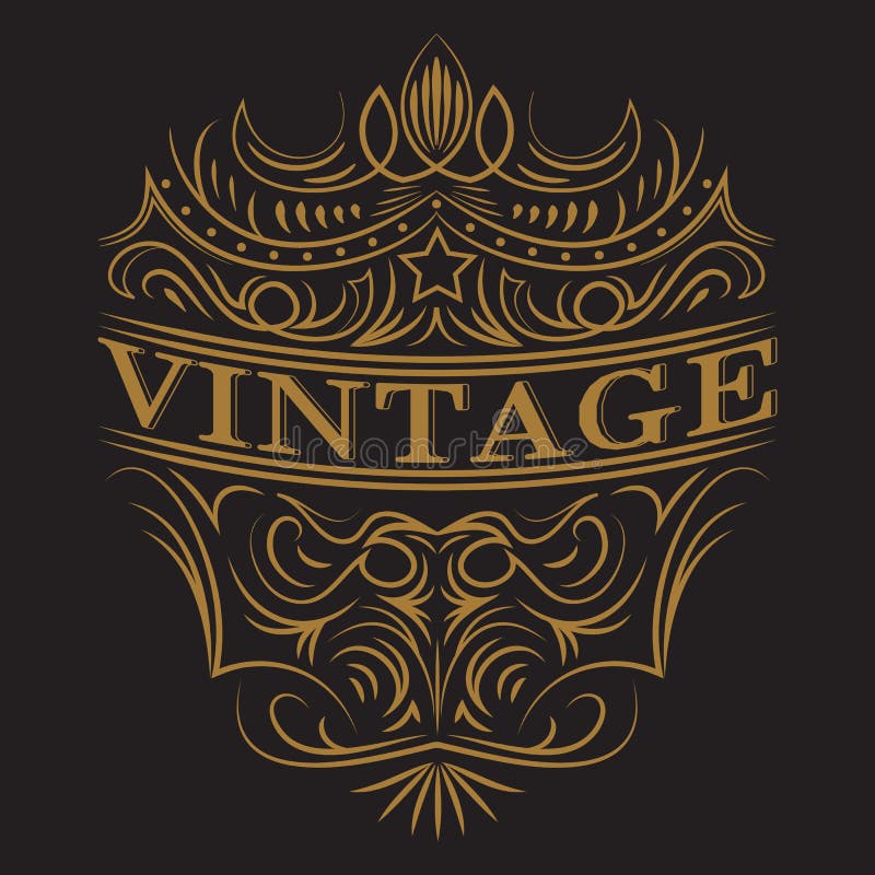 Antique Label, Vintage Frame Design, Retro Logo. Stock Illustration ...