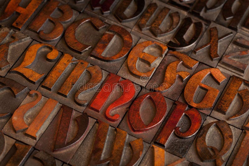 Antique letterpress printing blocks