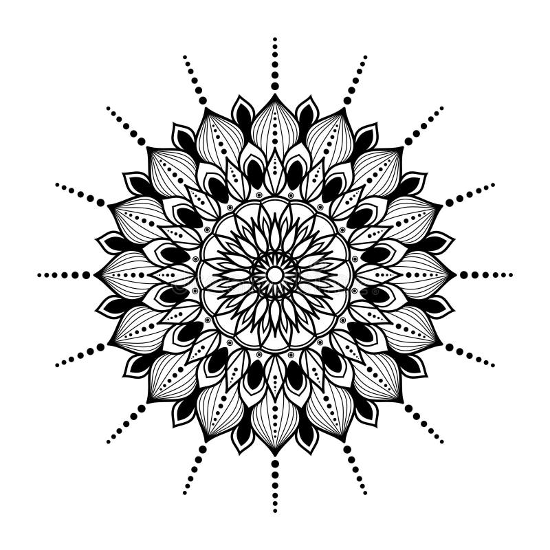 Antique mandala design on white background stock illustration Antique mandala design on white background stock illustration