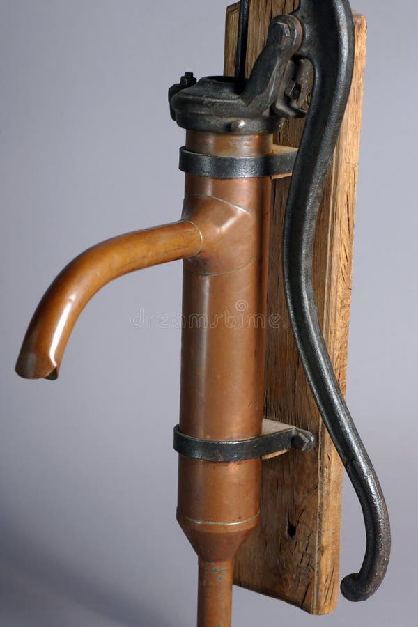 Antique Manual Plunger Pump in Copper and Cast Iron for Water Stock Photo Image of manual