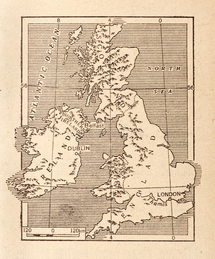 Antique Map of Britain / old background