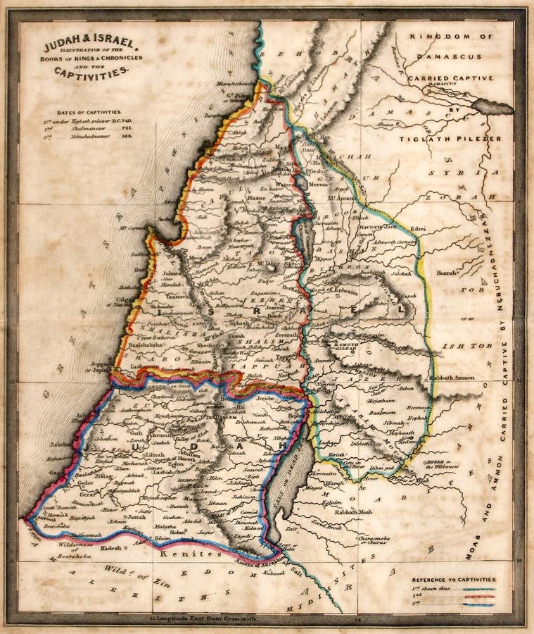 Antique Map of Old Israel stock photo. Image of cartography - 10119794