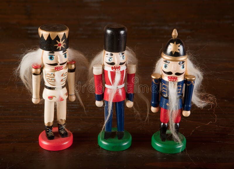 Antique nutcracker soldiers royalty free stock image
