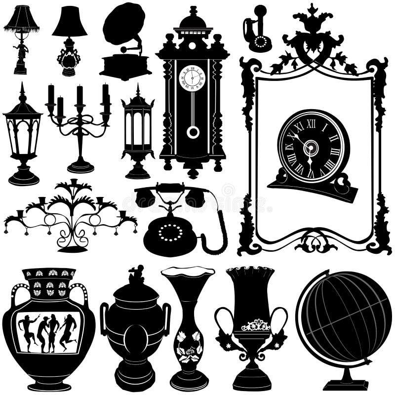 Antique objects vector