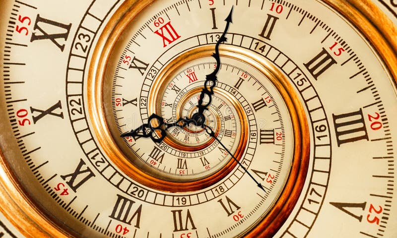 Antique old clock abstract fractal spiral. Watch clock mechanism unusual abstract texture fractal pattern background royalty free stock image