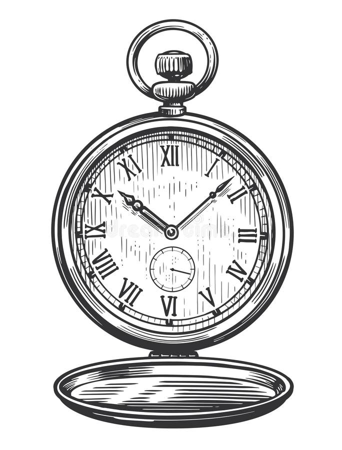 Sketch wrist watch isolated on white background  Stock Illustration  71082064  PIXTA