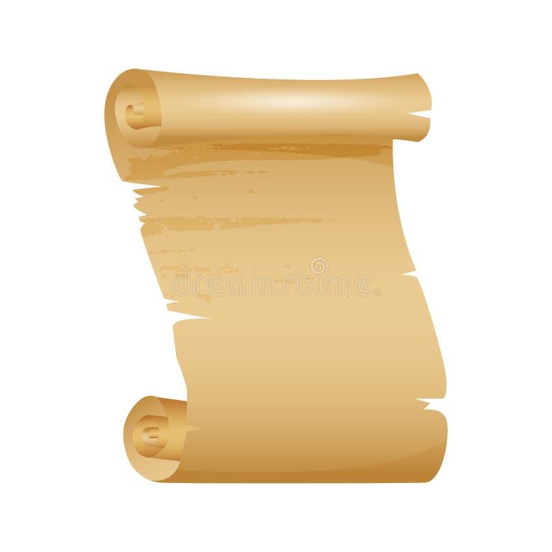 Vector old paper roll. stock vector. Illustration of drawn - 24494088