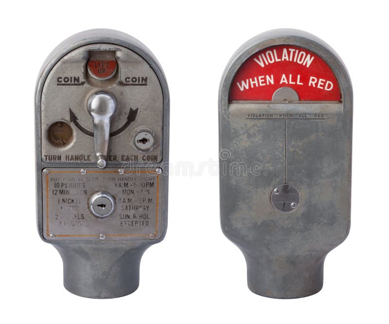 Antique Parking Meter Isolated on White
