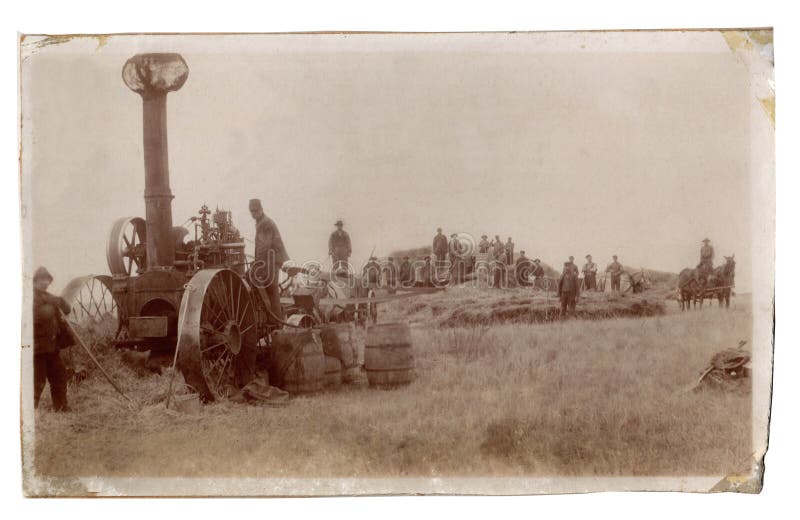 Antique photograph men farming