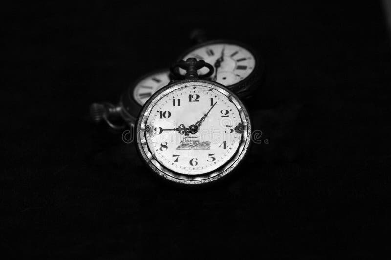 Antique Pocket Watch Black and White Stock Image Image of ornament