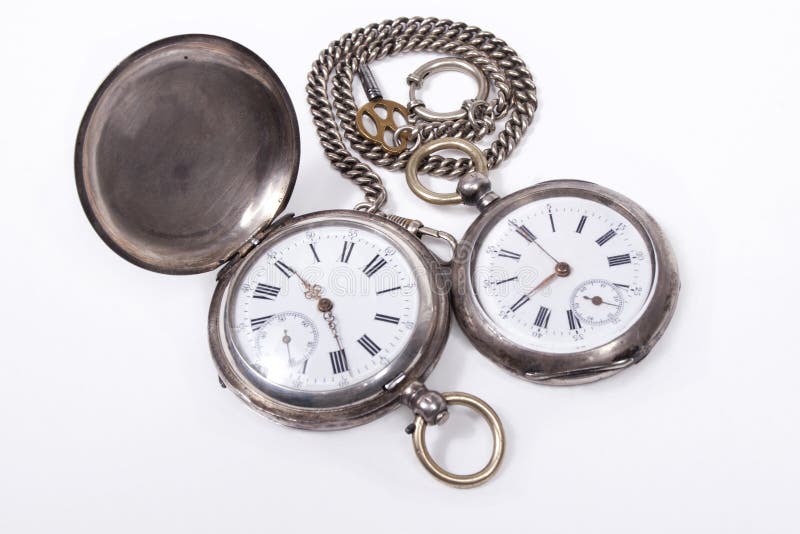 Antique Pocket Watch on a Dark Vintage Background Stock Image Image