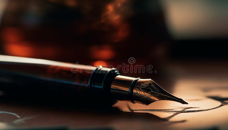 Old fashioned desk with quill, ink well, and candle ,generative AI 25043691  Stock Photo at Vecteezy