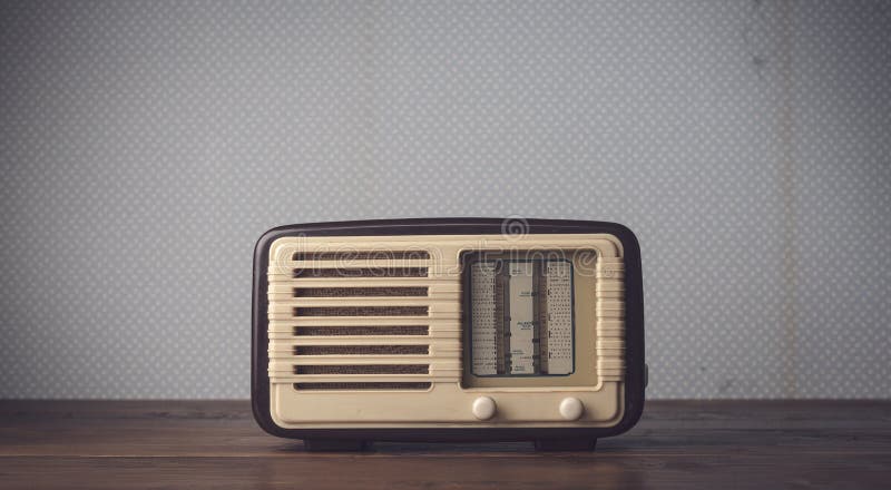 Antique Radio on Vintage Background Stock Photo - Image of vintage, tuner:  214543132