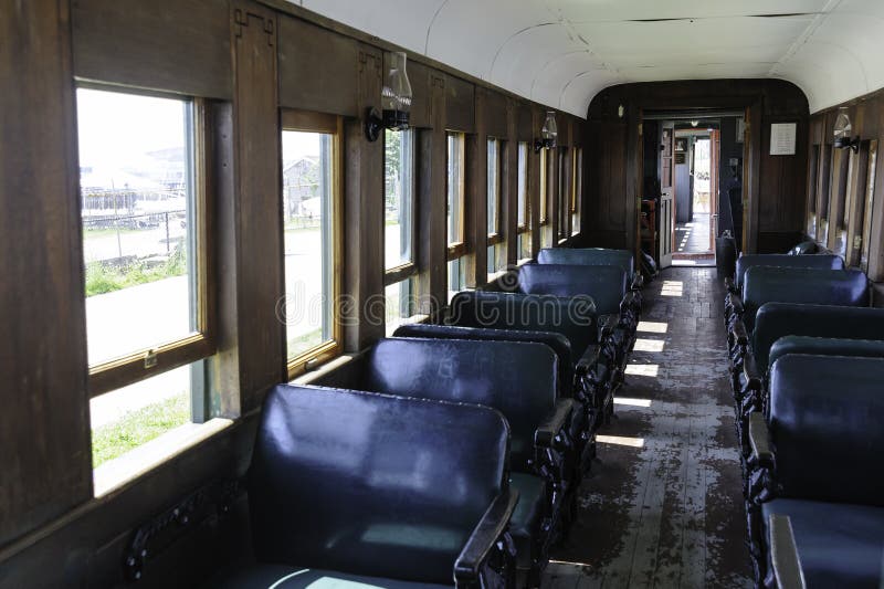 Antique railway car interior