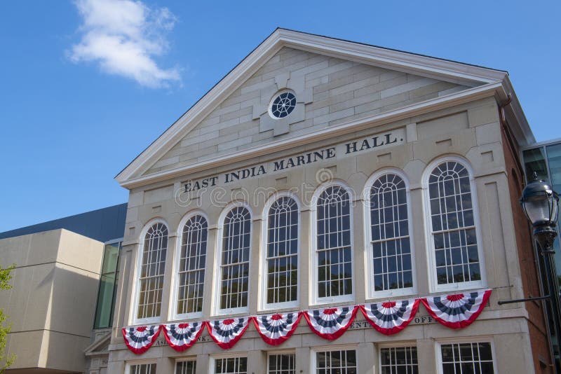 East India Marine Hall in Peabody Essex Museum PEM at 161 Essex Street in historic city center of Salem, Massachusetts MA, USA. East India Marine Hall in Peabody Essex Museum PEM at 161 Essex Street in historic city center of Salem, Massachusetts MA, USA.