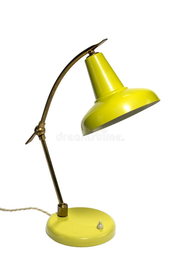 Antique Retro Yellow Desk Lamp Isolated On White Stock Photo Image of original, reading 58295280