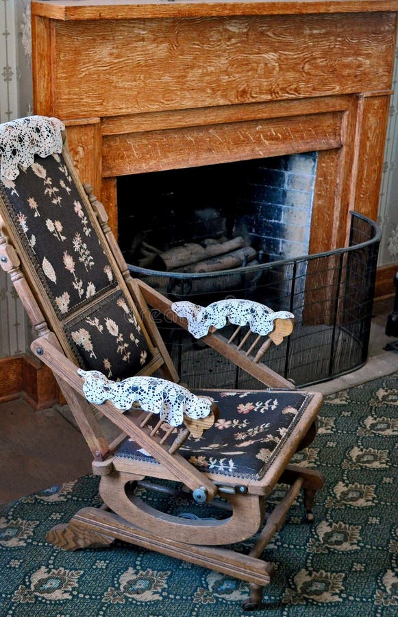 Old Antique Rocking Chair on an Old House Porch Stock Photo Image of