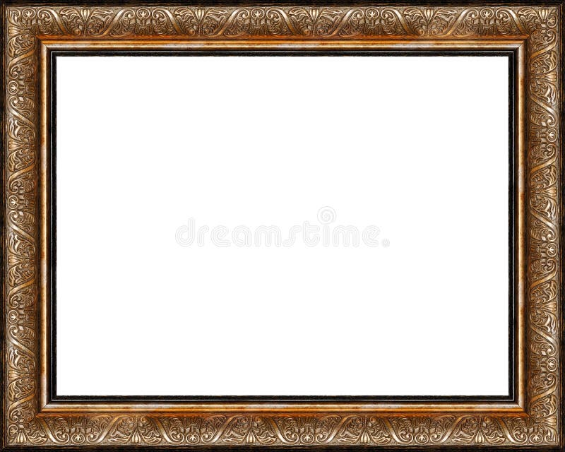 Antique rustic dark golden picture frame isolated royalty free stock image Antique rustic dark golden picture frame isolated royalty free stock image