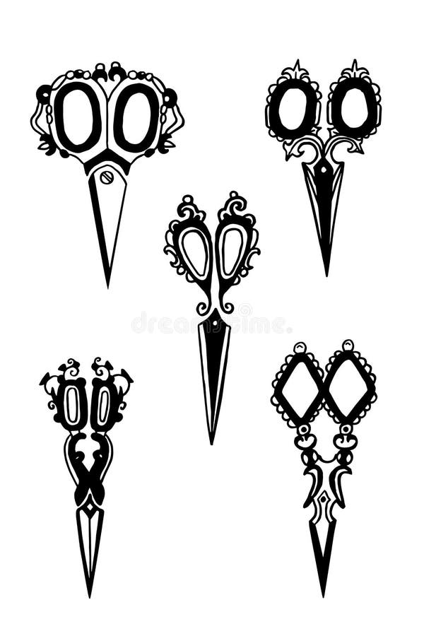 Craftsmanship of Fancy Scissors Stock Illustration - Illustration of  necklace, font: 280177017