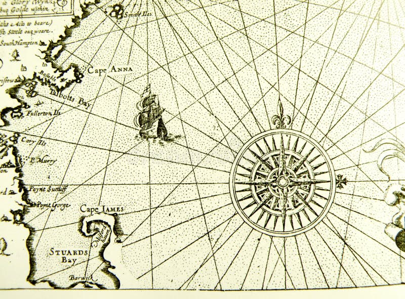 Antique sea map or chart