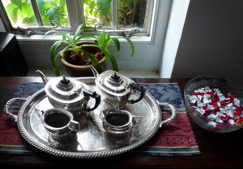 Antique Silver English tea service set