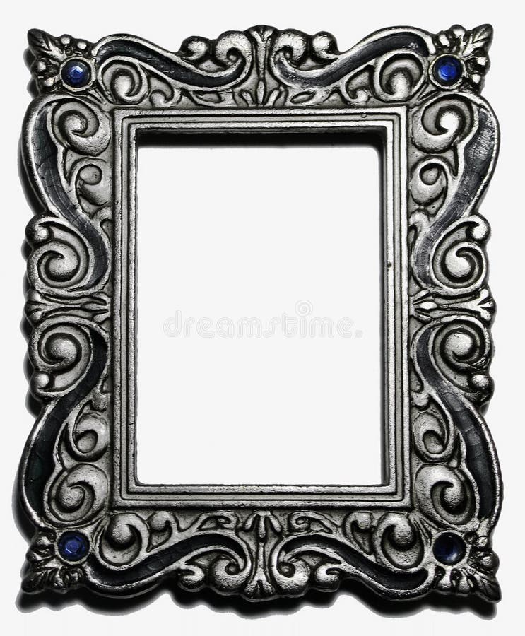 Antique Silver Picture Frame Stock Photo Image of center, ornate 264134