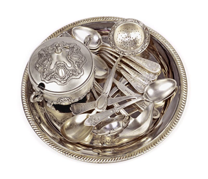 Antique silverware stock photo. Image of precious, silver 24653884