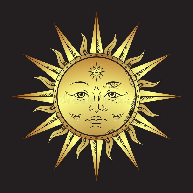 Gold Sun Turquoise Sky stock illustration. Illustration of gold - 5049831